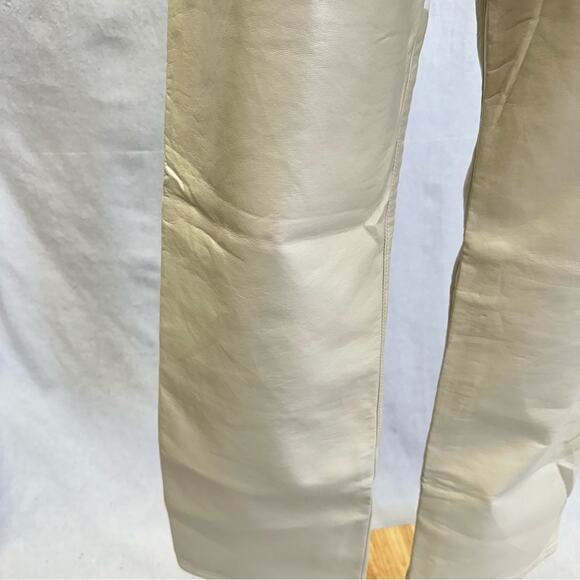 Agolde Pieced Pinch Waist 90's White Denim & Cream Leather Jeans size 29 - Picture 14 of 16